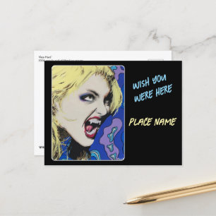 ‘Kiss Hard’ Painting on a  Postcard