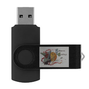 Kiss? Hot Witch Girl & Jack o Lantern Halloween USB Flash Drive