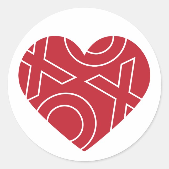 Kiss Hugs Heart Sticker (Front)