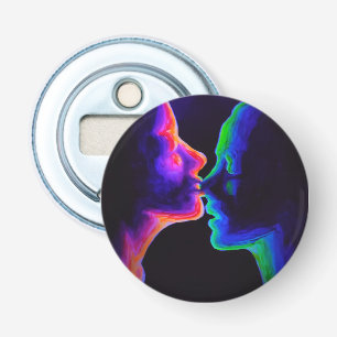 Kiss in the ultraviolet light bottle opener