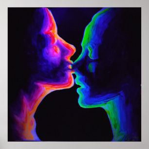 Kiss in the ultraviolet light poster