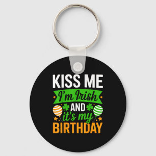 Kiss irish and birthday - st patricks day key ring