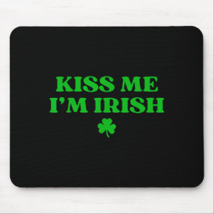 Kiss irish shamrock, st patricks day for men women mouse pad