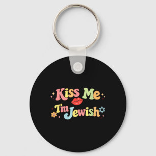Kiss Jewish Funny Jewish Humour Valentines Day Key Ring