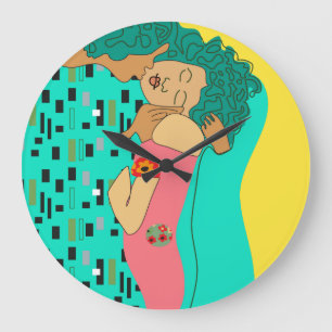 Kiss Kiss Large Clock