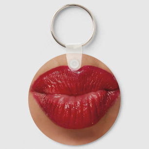 Kiss Kiss Red Lips Love Key Ring