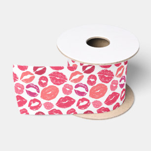 Kiss Lips Love Ribbon Satin Ribbon