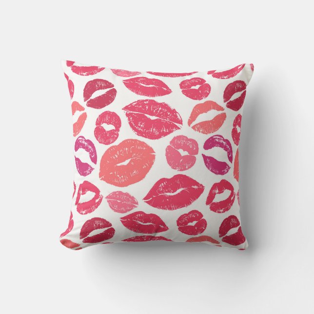 Kiss Lips Love Throw Pillow (Front)