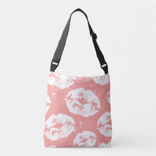 kiss lips pattern crossbody bag
