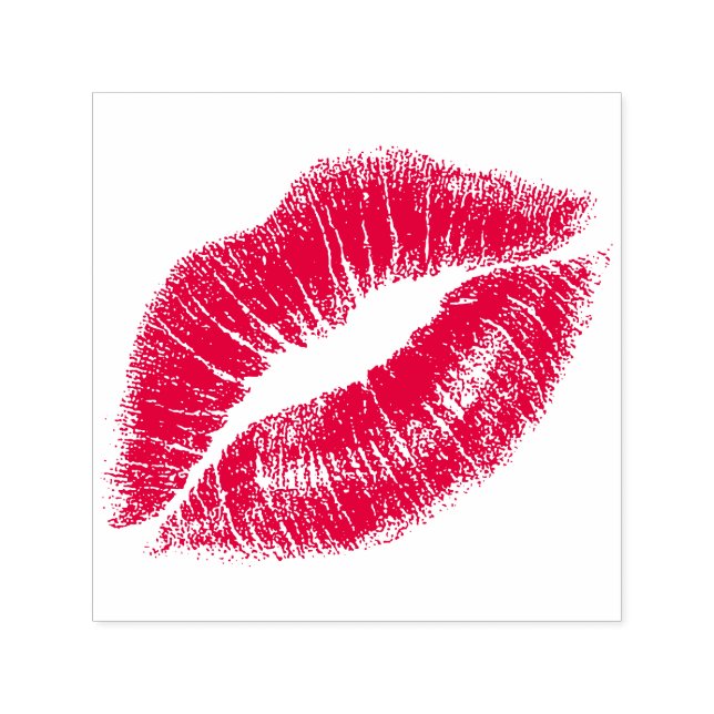 Kiss Lips,Realistic Lipstick Kiss  Self-inking Stamp (Design)