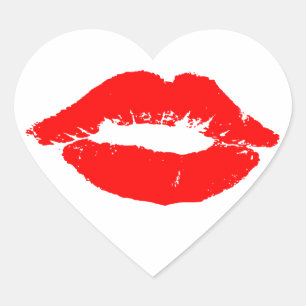 Kiss Lips Red Lipstick Love Passion Valentine Heart Sticker