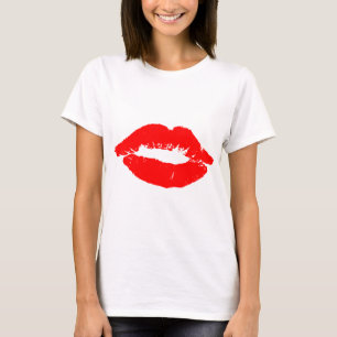 Kiss Lips Red Lipstick Love Passion Valentine T-Shirt