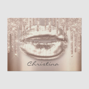 Kiss Lips Rose God Drips Unique Modern VIP Tissue Paper
