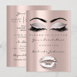 Kiss Lips Sweet 16th Birthday Party Bridal Makeup Invitation