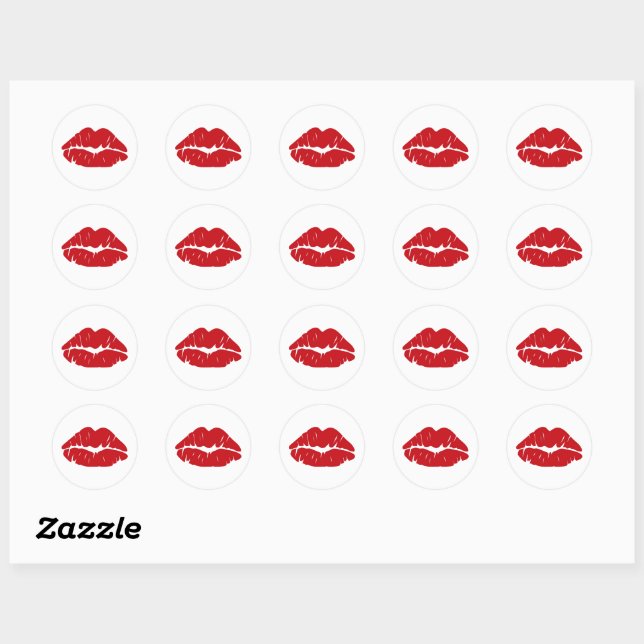 Kiss Love Kisses Small Classic Round Sticker (Sheet)