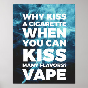 Kiss Many Flavours Vape Poster