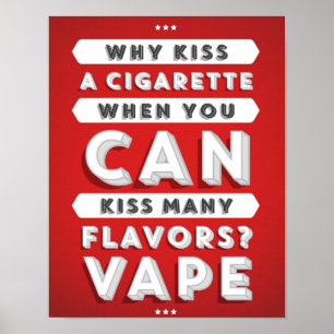 Kiss Many Flavours Vape Poster