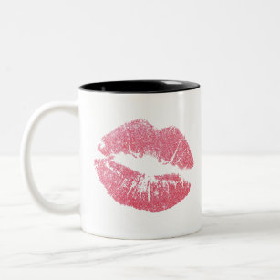 Kiss Mark Lips Two-Tone Coffee Mug