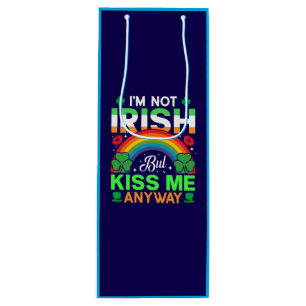 kiss me anyway irish humour design-63942 wine gift bag