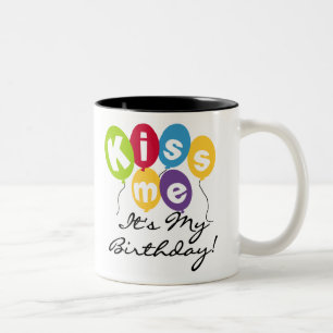 Kiss Me Birthday Two-Tone Coffee Mug