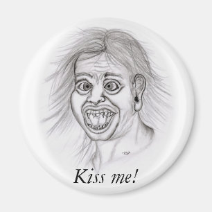 Kiss me! - Bleistiftzeichnung Magnet