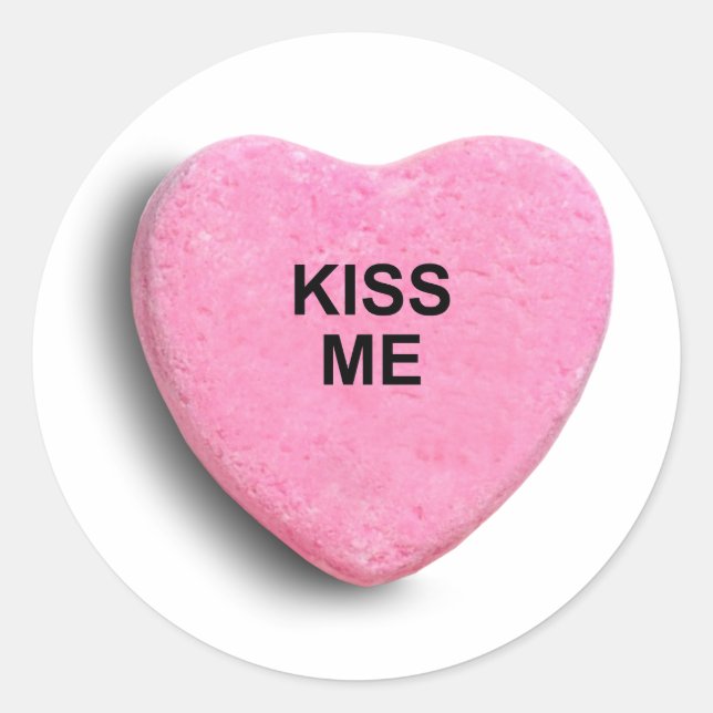 KISS ME CLASSIC ROUND STICKER (Front)
