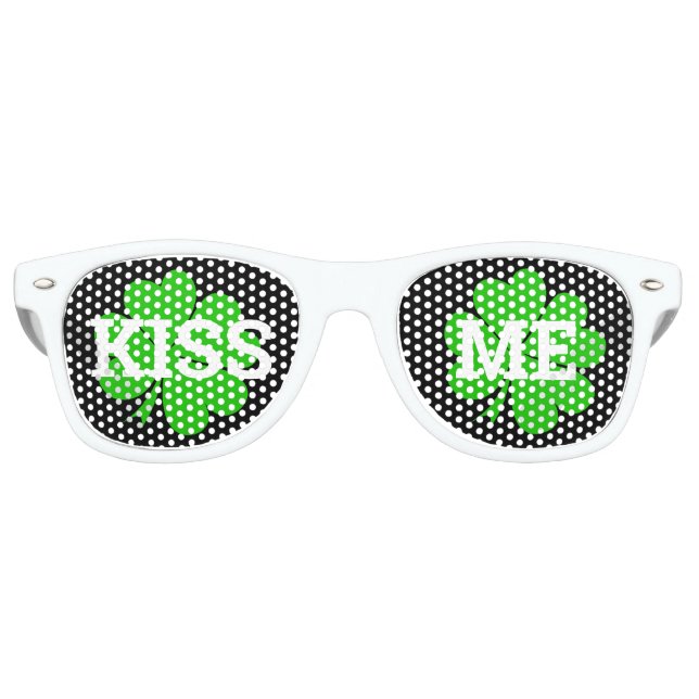 KISS ME Clover retro Shades / Fun Party Sunglasses (Front)