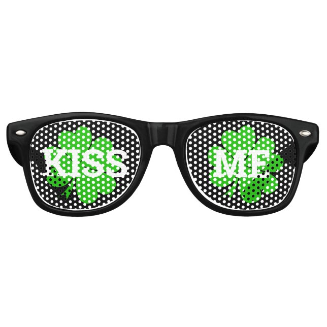 KISS ME Clover retro Shades / Fun Party Sunglasses (Front)
