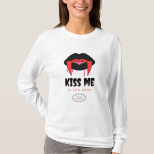 Kiss Me Dracula Halloween Sweatshirt Vampire Lip T-Shirt