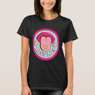 Kiss Me Flower Tongue Out Valentines Day Womens Me T-Shirt
