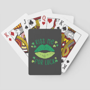 Kiss Me For Luck St Patricks Day Playing Cards