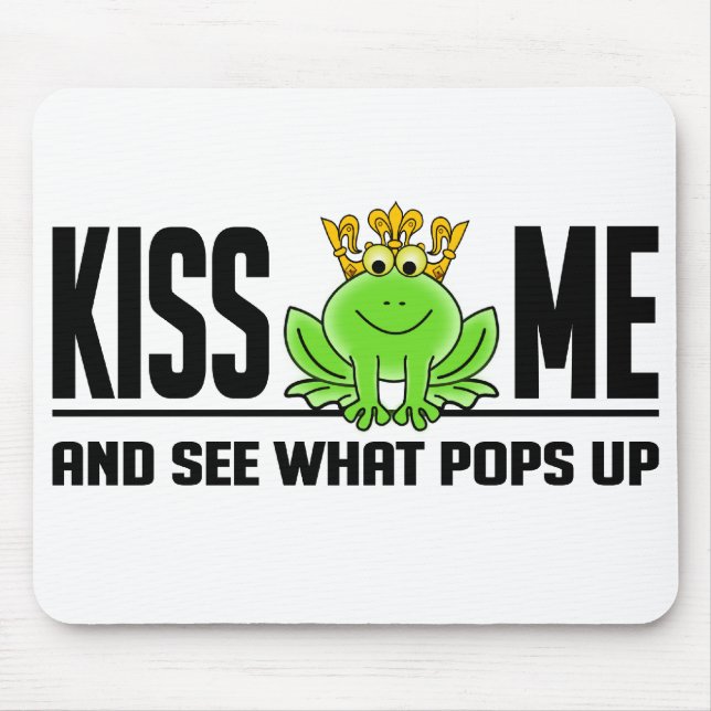 KISS ME Frog mousepad, customisable Mouse Pad (Front)
