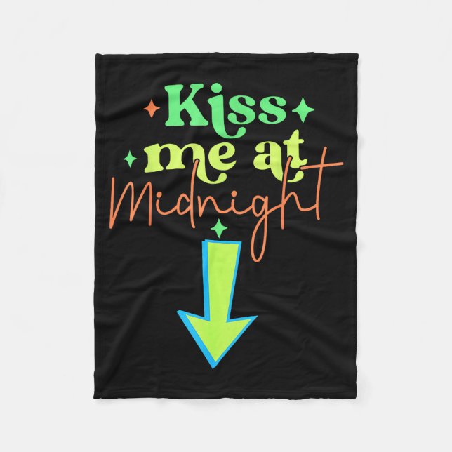 Kiss Me Funny Matching Couples Midnight  Fleece Blanket (Front)