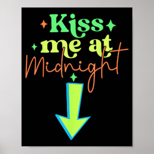 Kiss Me Funny Matching Couples Midnight Poster
