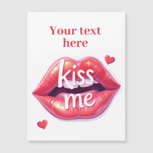 Kiss Me Glossy Red Lips Art Illustration