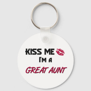 Kiss Me Great Aunt Key Ring