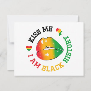 Kiss Me I Am Black History Month African American Holiday Card