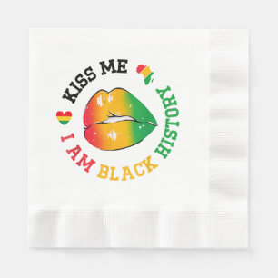 Kiss Me I Am Black History Month African American Napkin