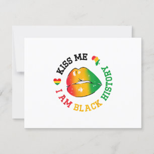 Kiss Me I Am Black History Month African American RSVP Card