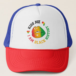 Kiss Me I Am Black History Month African American Trucker Hat