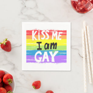 Kiss Me I Am Gay Napkin