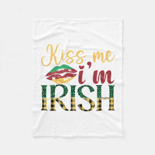 Kiss Me I Am Irish Fleece Blanket