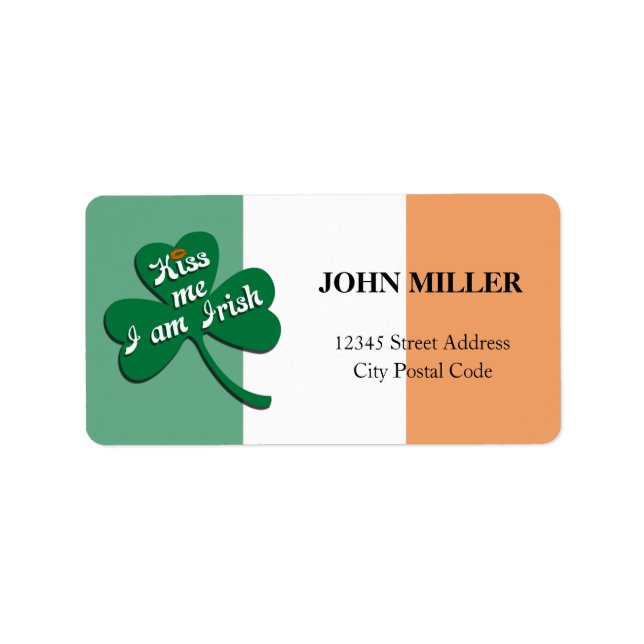 Kiss me I am Irish Label (Front)