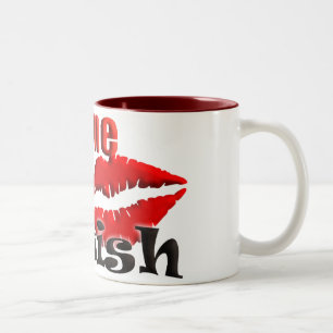 Kiss Me I am Jewish Two-Tone Coffee Mug