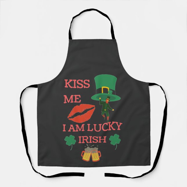 Kiss me i am lucky irish today  apron (Front)