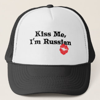 Kiss Me I&apos;m Russian Trucker Hat