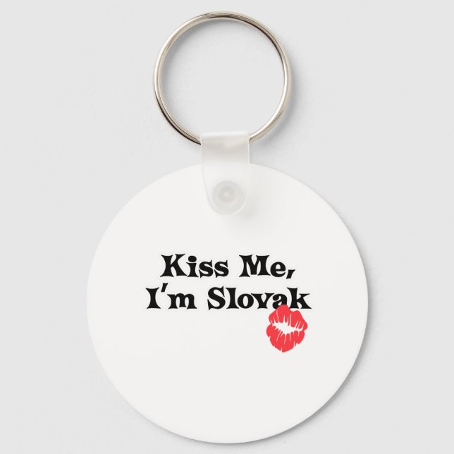 Kiss Me I&apos;m Slovak Key Ring (Front)