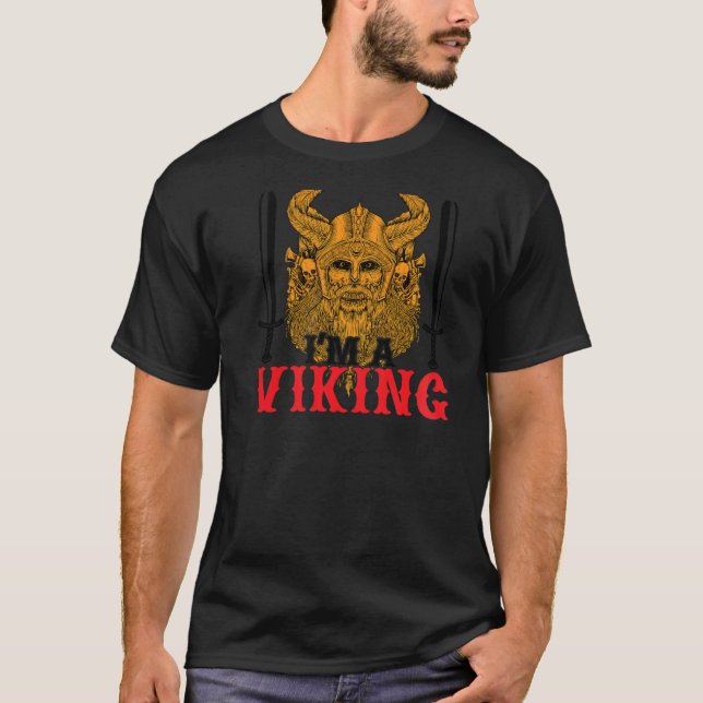 Kiss Me I M A Viking BACKPRINT  Scandinavian and V T-Shirt (Front)