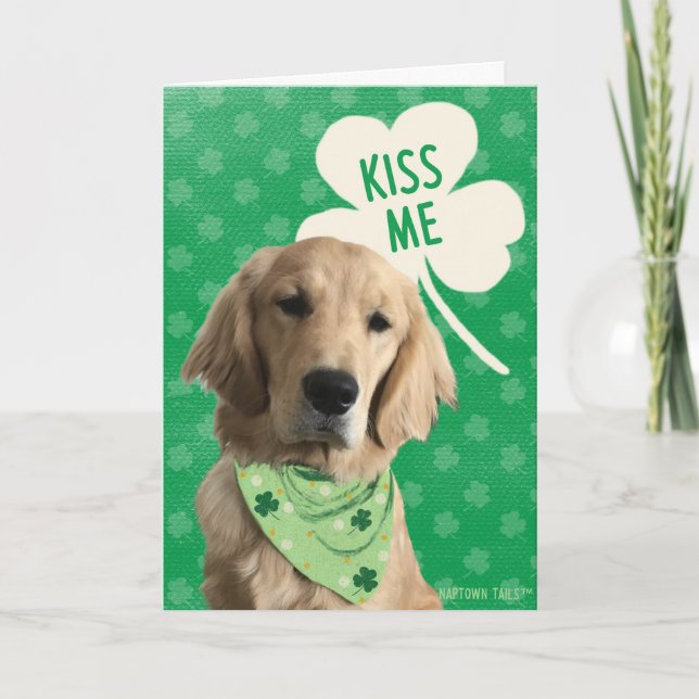 Kiss Me I’m Golden St. Patrick’s Day Card (Front)