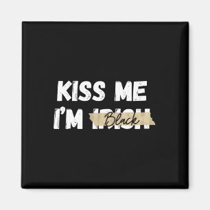 Kiss Me I’m Irish Black Funny Retro St Patricks Da Magnet